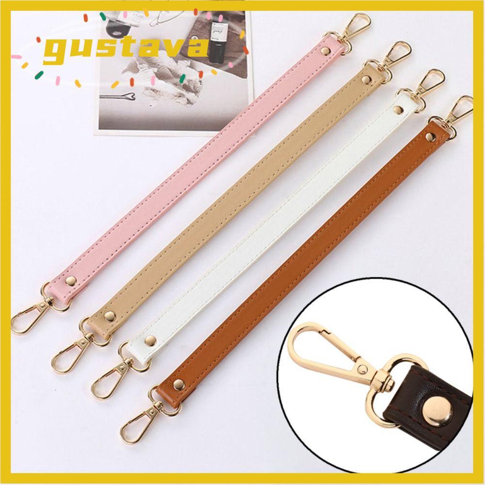 Tay cầm túi GUSTAVA, Dây đeo túi ngắn bằng da phần cứng 36cm, Dây đeo vai rộng thay thế DIY