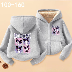 Áo Hoodie nữ Kuromi Zip Áo khoác có mũ trùm đầu hoạt hình hợp thời trang Nhẹ thoải mái Phong cách hàng ngày