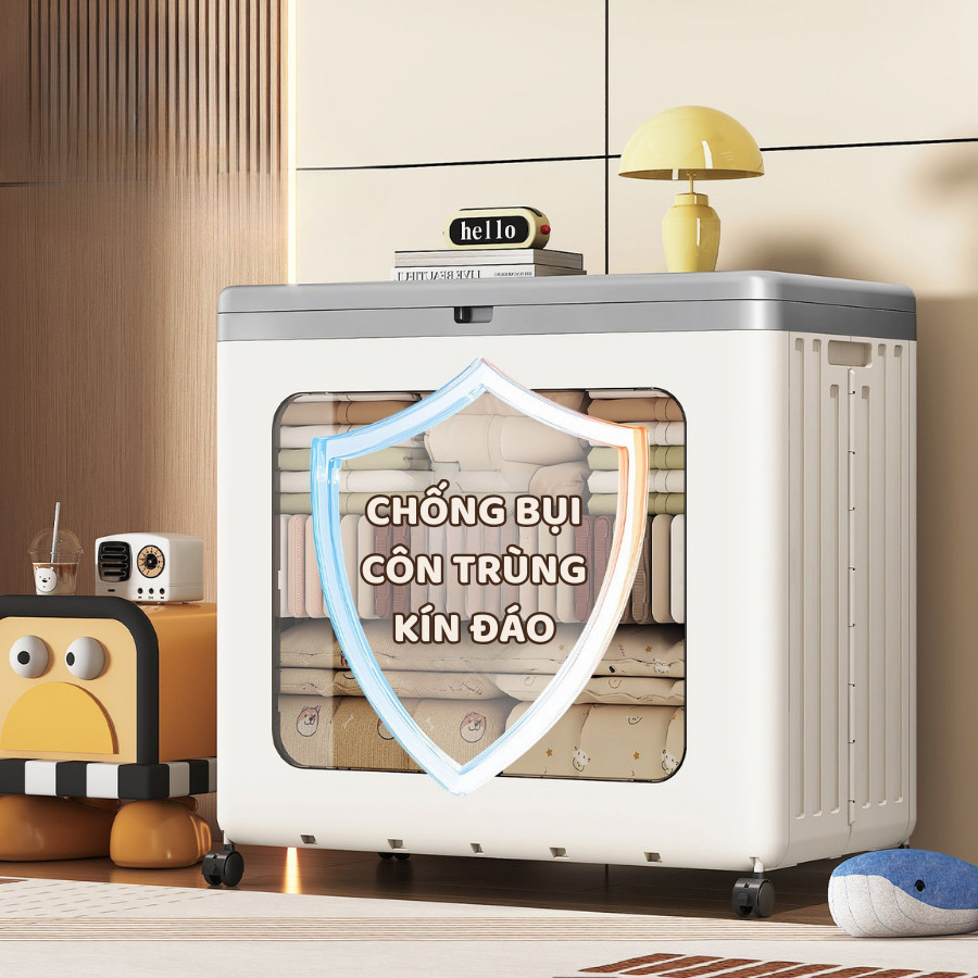 Hộp Đựng Quần Áo ENODA HOME, Thùng Đựng Quần Áo Gấp Gọn Có Bánh Xe, Kín Đáo Chống Bụi Bẩn Q431