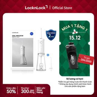 Máy tăm nước LocknLock Oral irrigator 300ml 3 chế độ, sạc dùng 20 ngày ENR164WHT