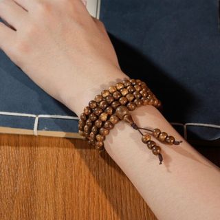 [Tặng Túi Gấm] Vòng Trầm Hương 108 - Trầm Gió Trắng - Trầm Hương Yên Lộc