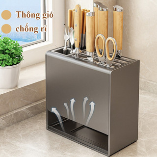 Kệ Để Dao Kéo Nhà Bếp Treo Tường Đa Năng - để bàn, Hợp kim thép carbon không gỉ, Không khoan đục