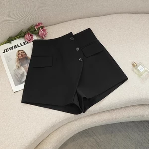 2025 Cao Cấp Ôm Hơn Nhìn Nhỏ Không Đều Phù Hợp Với Nửa Chiều Dài Culottes Nữ Mùa Xuân Chữ a Hip-Packed Váy Ngắn 5.12