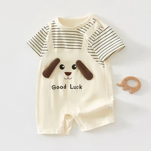 Quần Áo Cho Bé Cotton Nguyên Chất Tay Ngắn Sơ Sinh Jumpsuit Bé Mỏng Siêu Dễ Thương Romper Dễ Thương Đi Chơi Dễ Thương Romper