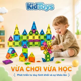 Đồ Chơi Xếp Hình Nam Châm KidToys - Miếng Ghép Trong Suốt Sáng Tạo Cho Bé