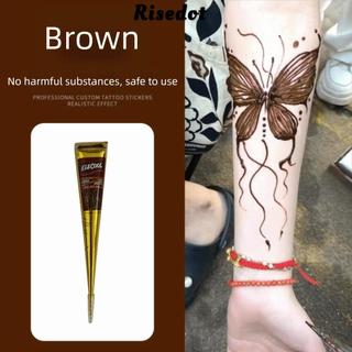 RISEDOT Henna Tattoo Cream, Dễ sử dụng Màu nâu đen Henna Paste Cone, Henna Tattoo Cream Tạm thời Bán vĩnh viễn Mehndi Body Art Ink Henna Tattoo