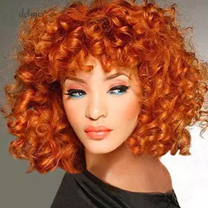 DELMER Kinky Tóc Ngắn Đen Đảng Nữ Nâu Vàng Tự Nhiên Tổng Hợp Fasion Mềm Tổng Hợp Tóc Giả