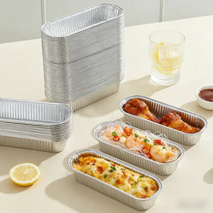 Mới 10 / 20 Chiếc Dùng Một Lần Nhôm Lá Chảo Hình Chữ Nhật Không Khí Chiên Hộp Thiếc Lò Nướng Khuôn Nướng Bánh Phô Mai sầu Riêng
