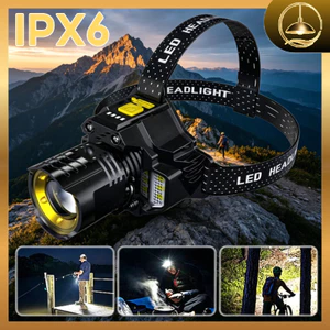 Đèn đội đầu Siêu Sáng đa Chức Năng,Chống Nước IPX6,Nhỏ Gọn Và Dễ Mang Theo,Thích Hợp Cho Câu Cá Ban đêm Và Cắm Trại