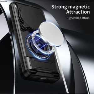 Giáp Trượt Ống Kính Funda Cho Vivo X300 Pro 5G Ốp điện thoại Xoay Vòng Từ Tính Dành Cho Vivo X300 Ốp điện thoại Chân Đế Có Thể Gập Lại Capa