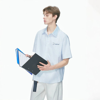 Áo sơ mi nam GKSSS tay ngắn phong cách Hàn Quốc hợp thời trang sọc thêu phong cách unisex