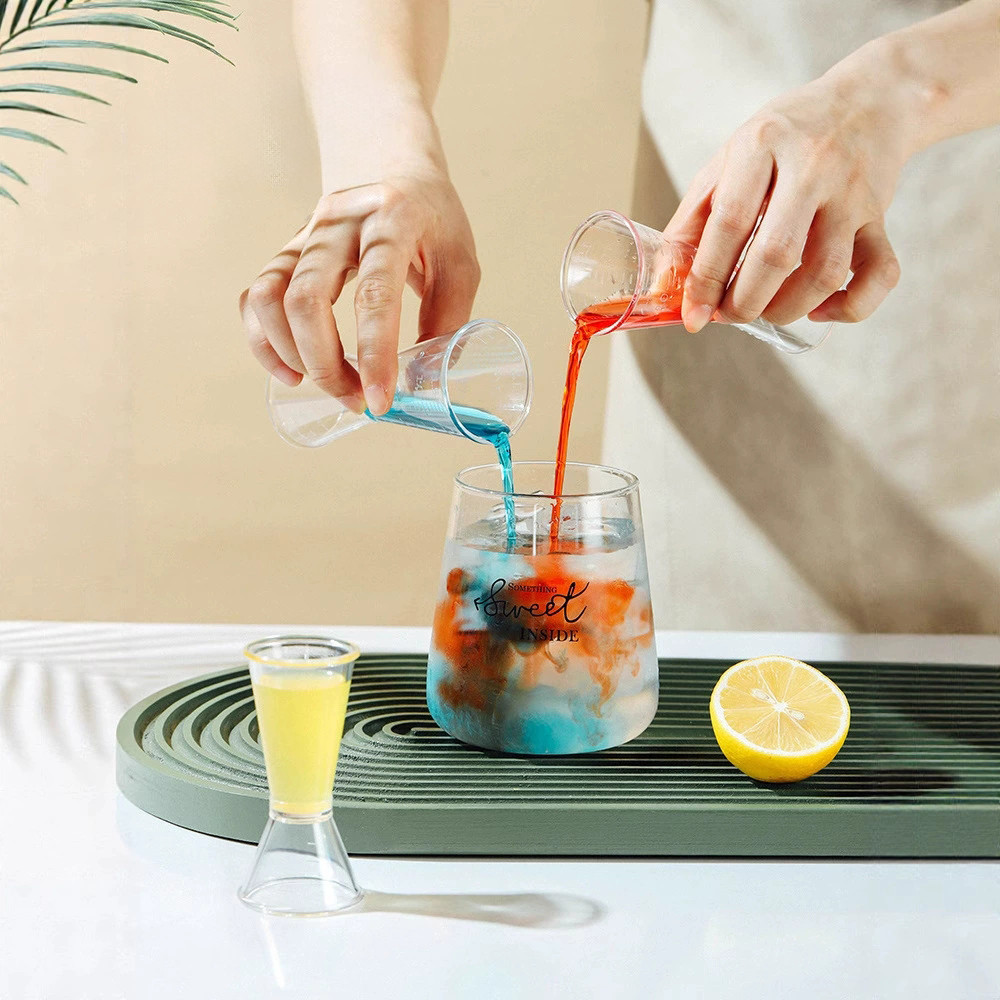Cốc đo hai đầu 20 / 40ml mới Dụng cụ đo lường Cocktail bằng nhựa trong suốt Jigger Bar