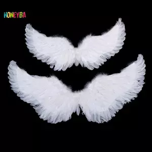 < Honeyba > Trẻ Em Đôi Cánh Thiên Thần Lông Vũ Trắng Hình Dạng Nuốt Trang Phục Dây Co Giãn Cho Tiệc Trang Trí Trang Trí Đẹp