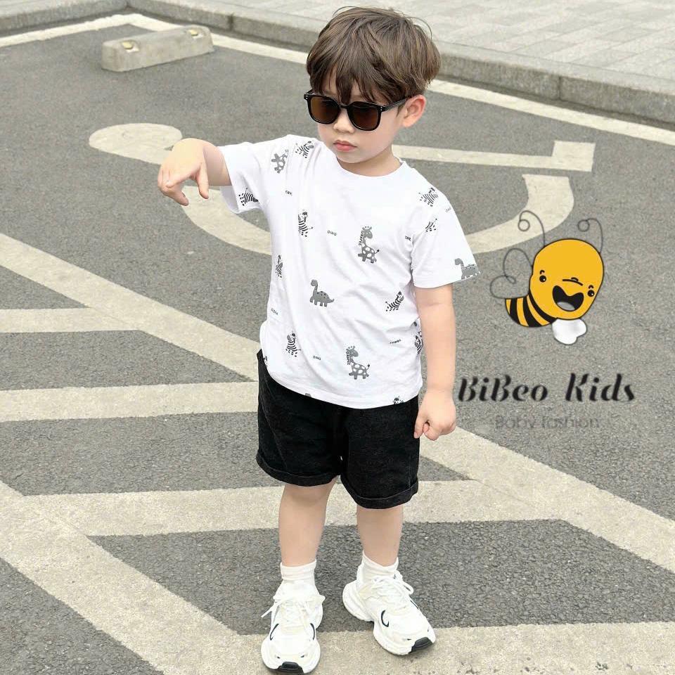Bộ quần áo COTTON IN TRẦN ZEBRA CHO BÉ TRAI, Bộ quần áo đi học đi chơi cho bé