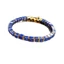 Vòng tay Lapis Lazuli tự nhiên - Hạt hình khối có tông màu vàng - Quà tặng Unisex thủ công-Ready