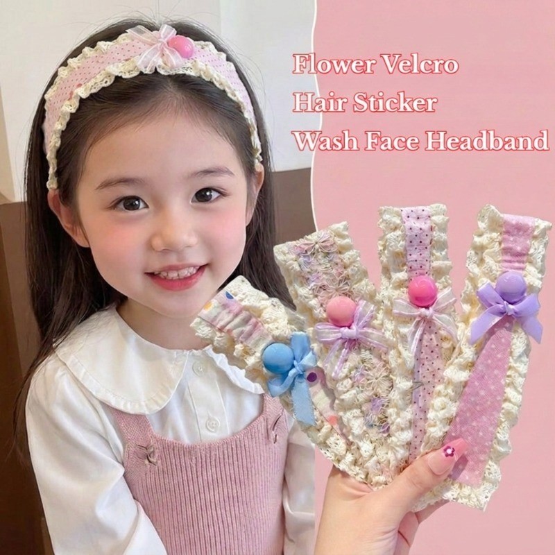 Băng Đô Miếng Dán Tóc Velcro Magic Dán Hoa Dễ Thương Thời Trang Hàn Quốc - Phụ Kiện Tóc