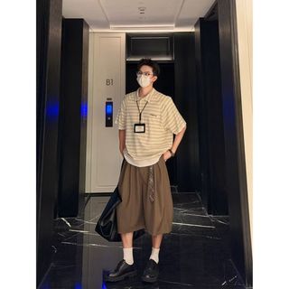 Quần tây nam nữ phong cách đường phố cổ điển cao cấp xếp ly màu trơn bảy phần tư