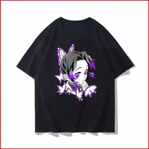 GC1 Demon Slayer Áo Thun Thoải Mái Mềm Mại Mùa Hè Áo Thun Anime Tay Ngắn Top GC1