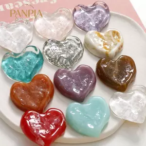 PNPIA- 10 Chiếc Nhựa Cabochon Hạt Hình Học Hình Trái Tim Hoa Văn Màu In Đồ Trang Sức DIY Cho Thủ Công Làm Phụ Kiện Handmade