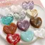 PNPIA- 10 Chiếc Nhựa Cabochon Hạt Hình Học Hình Trái Tim Hoa Văn Màu In Đồ Trang Sức DIY Cho Thủ Công Làm Phụ Kiện Handmade