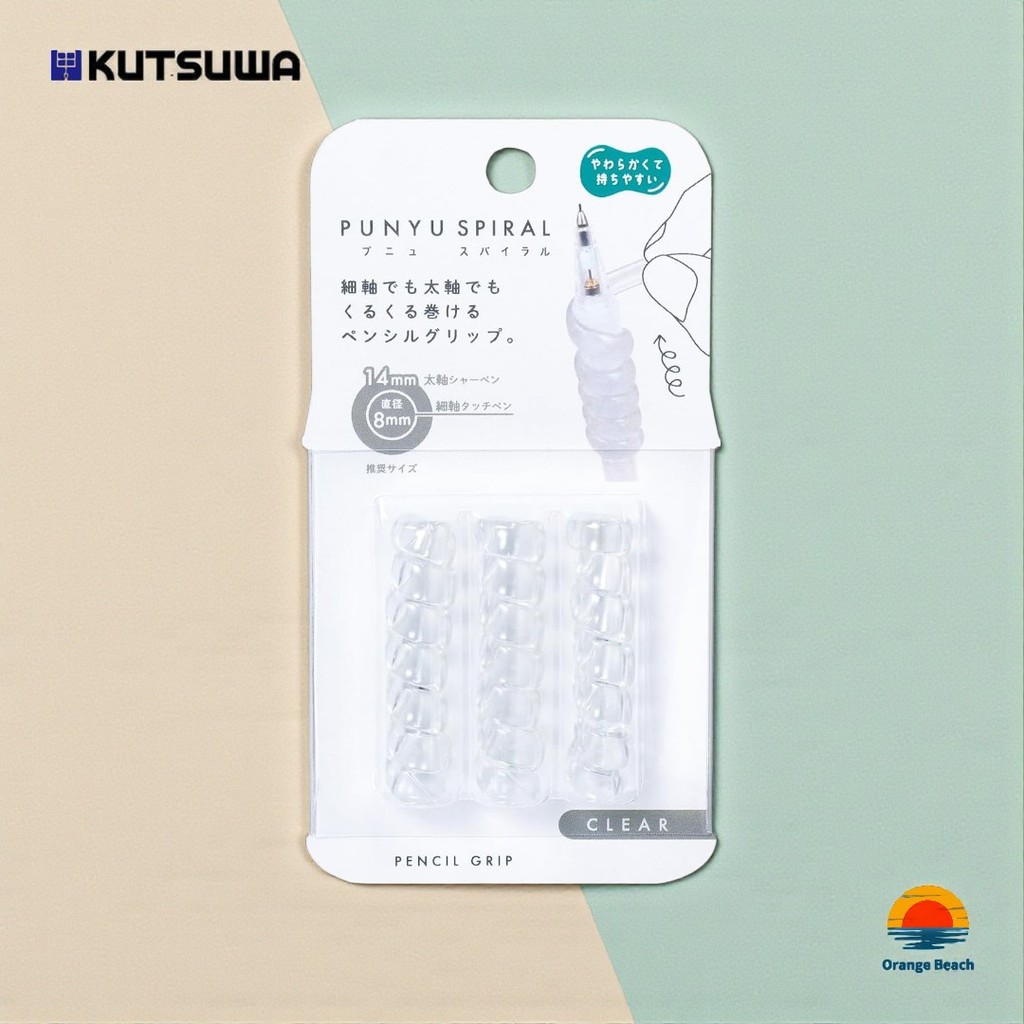 Kutsuwa Punyu Spiral Boc But Chi Silicone/Mem Tay/6 Mau/Giam Moi Viet/Cho Hoc Sinh/Viet