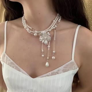 Vòng cổ tua rua ngọc trai hoa kiểu Pháp tinh tế, nhẹ nhàng sang trọng, cao cấp và thanh lịch