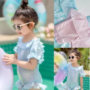 Bộ đồ bơi bé gái Tiên Cá liền thân tặng KÈM MŨ , bộ đồ bơi một mảnh phong cách dễ thương cho bé