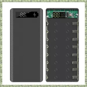 DIY Power Bank Case Màn hình LCD Hỗ trợ Màn hình LCD 20000MAh cho pin 8X18650 màu đen