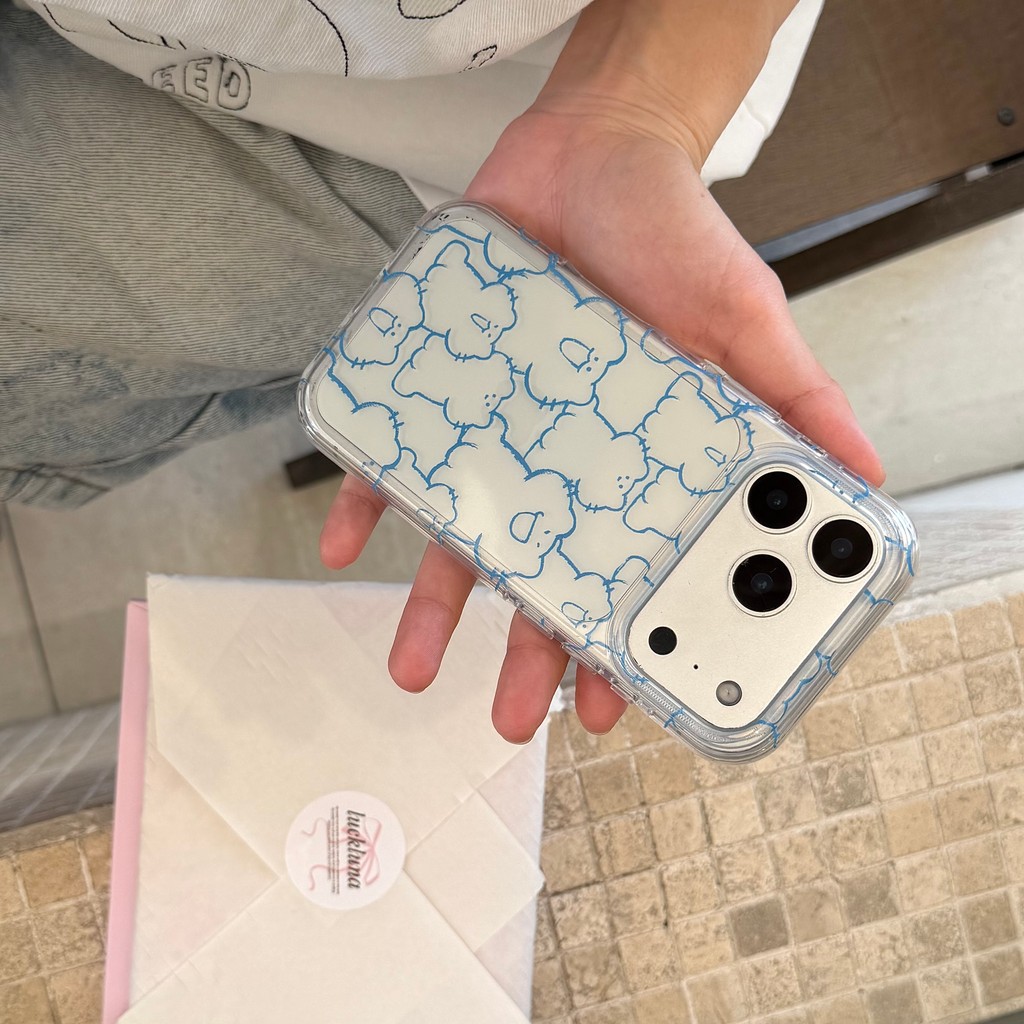 Ốp điện thoại Blue Line Cat cho IPhone 17 Pro Max 17 16 15 14 13 Vỏ bảo vệ chống sốc
