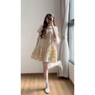 Váy babydoll thắt eo xếp ly chiết eo nhẹ nhàng dáng xòe - Váy dáng suông tiểu thư
