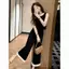 Mùa Hè 2026 Siêu Nóng Giảm Tuổi Mặc Toàn Bộ Nhẹ Trưởng Thành Niche Chống Va Chạm Quần Hoa Đen Bộ Đồ Hai Mảnh