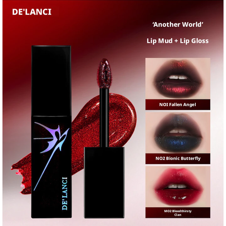 DE 'LANCI Another World Lipstick Lipstick Lipstick Black Lip Blue Flashing Lip Gloss Gothic Dung tích lớn Lip Glaze 9g