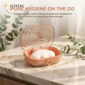 Hộp đựng xà phòng JCSYFAC có nắp an toàn và lớp thoát nước Đĩa xà phòng di động chống rò rỉ cho du lịch Cắm trại Phòng tập thể dục mới