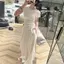 Pháp Lười Lanh Đàn Hồi Dây Rút Eo Thẳng Quần Nữ Mùa Hè Thiết Kế Niche Quần Trắng
