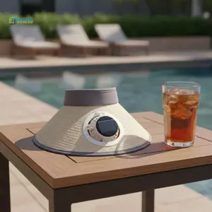 Mũ câu cá 18cm Vành siêu lớn Quạt chạy bằng năng lượng mặt trời Chống tia cực tím Mũ chống nắng có thể điều chỉnh để sử dụng ngoài trời mới