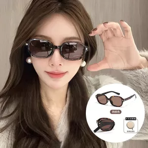 Kính râm hình bầu dục có thể gập lại Phiên bản Hàn Quốc Kính chống nắng phù hợp thời trang Chống tia cực tím Lái xe Phân cực Bảo vệ mắt Kính râm nữ 26.3.22