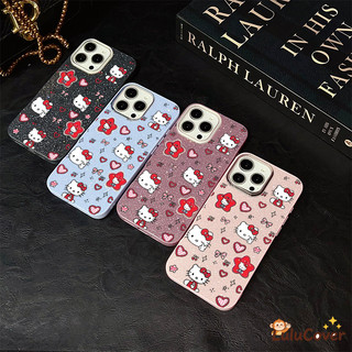 IMD Long lanh Hello Kitty Cat Case cho Honor 400 Pro 200 90 Smart 70 X5C Plus X5 X5B Plus Magic 8 7 6 5 4 Lite Play 10 10A Phim hoạt hình dễ thương Trái tim đỏ đầy màu sắc Vỏ cứng màu ngọt ngào