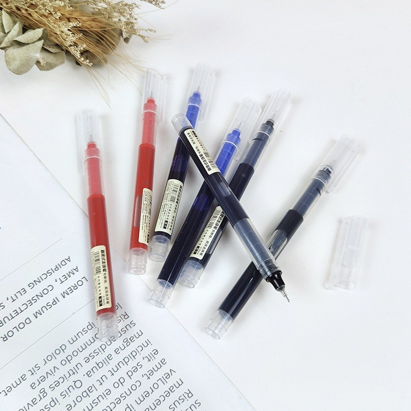 Bộ 20 Bút Gel Ngòi Kim 0.5mm Màu Đen - Bút Bi Nước Khô Nhanh, Đầu Nhọn Viết Êm, Mực Lớn Dành Cho Học Sinh
