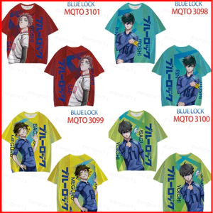 YB1 Xanh Khóa Áo Thun Anime Unisex Tee Cosplay Bachira Meguru Isagi Yoichi 3D Áo Sơ Mi Tay Ngắn Hàng Đầu Thường Ngày Plus Size B