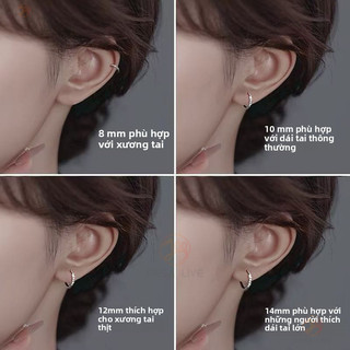 Bông tai vòng trơn thép không gỉ y tế 316, đường kính ống 2.0mm, đa kích cỡ cho tai nhạy cảm,ideal làm quà tặng