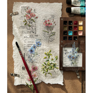 JIANWU Kaleidpscope Notebook Series Vintage Hoa Phong Cảnh Chất Liệu Cắt Dán PET Nhãn Dán Sáng Tạo DIY Tạp Chí Văn Phòng Phẩm