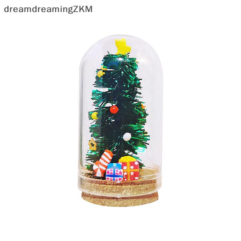 [dreamdreaming] 1: 12 Nhà búp bê Thủy tinh thu nhỏ Cây thông Noel Trang trí kính Búp bê Chai Giáng sinh Mô hình Trang trí nhà búp bê [zkm]