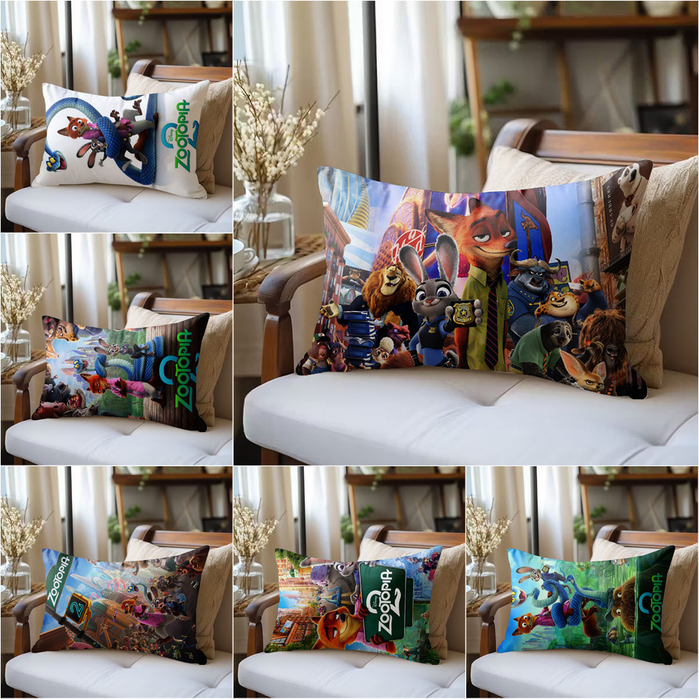 Phim Zootopia 2 Vỏ Gối Polyester Hình Chữ Nhật Một Mặt, Máy Có Thể Giặt Được, Thích Hợp Cho Giường Sofa Trang Trí Phòng Khách (Không Bao Gồm lõi)