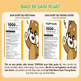 Khăn Giấy Rút Treo Tường TopGia Gấu Trúc 4 Lớp 1000 Tờ, Bột Tre Nguyên Chất, Thấm Hút Tốt, Dai, Mềm