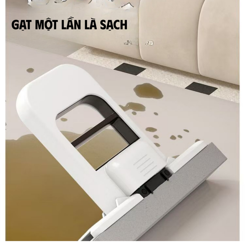 Cây Lau Bếp Mini Thông Minh Tự Vắt, Bọt Biển Siêu Thấm Mềm Mại, Cán Vuông Chống Trượt Tiện Dụng, Lau Khô Nhanh