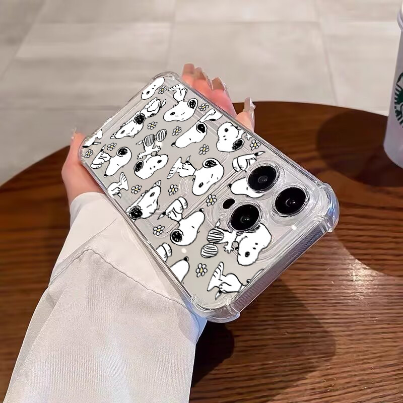 Ốp Điện Thoại Planet Snoopy Cho IPhone 17 Air 16 15 14 13 12 11 Pro Max 14 15 16 Plus 16E Vỏ Đựng Thẻ Ảnh Ví Mềm Trong Suốt Bảo Vệ Chống Sốc TPU Hoạt Hình Thời Trang