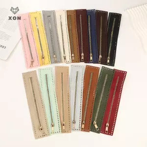 27cm Hai Mặt Dây Kéo Da Tiện Ích Túi Xách Da Dây Kéo Tiện Ích Túi Móc Phần Cứng Dây Kéo Chắc Chắn Phụ Kiện May [Mina]
