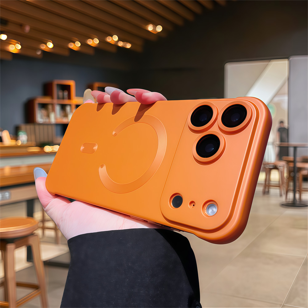 Ốp điện thoại từ tính không viền cho iPhone 17 Pro Max 13 14 15 16 pro max Ống kính bảo vệ Camera Vỏ chống sốc Vỏ cứng bảo vệ điện thoại