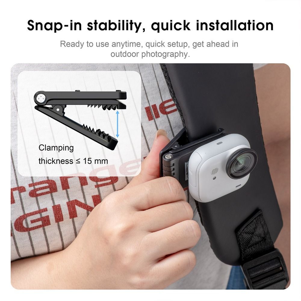 Giá đỡ gắn từ tính YRBWD, Camera tháo nhanh có thể điều chỉnh Kẹp cố định, Kẹp ba lô nhẹ xoay có thể gập lại cho phụ kiện máy ảnh hành động Insta360 GO Ultra