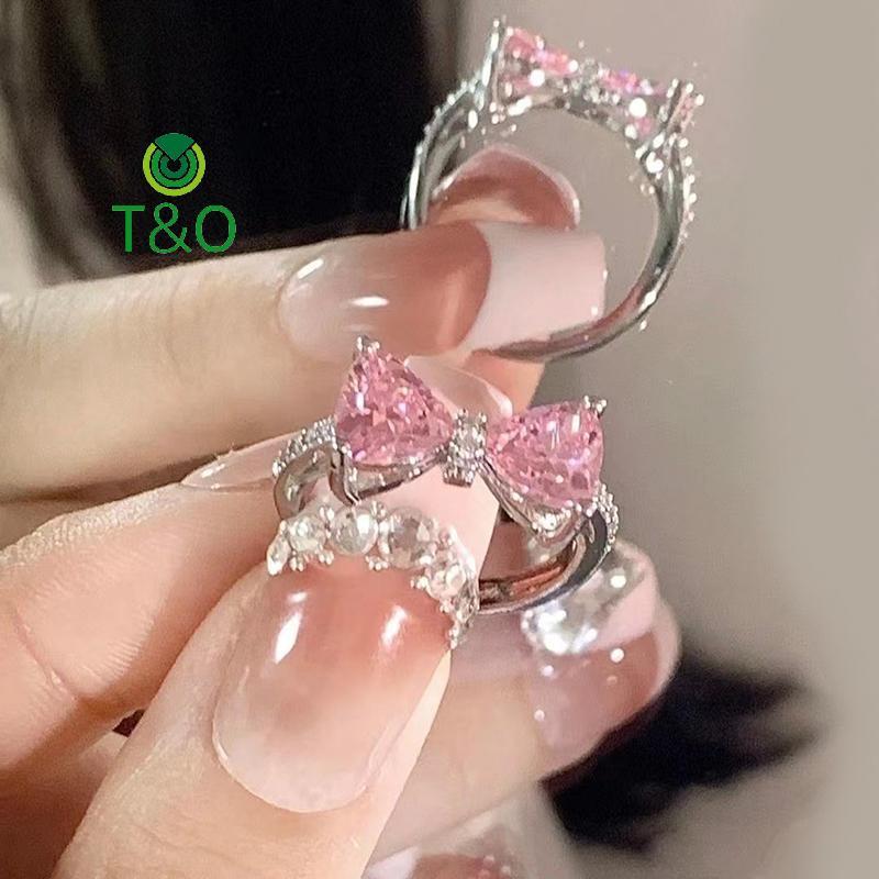 Nhẫn cung zircon cho bé gái với đá pha lê, dễ dàng điều chỉnh size - Quà tặng lãng mạn